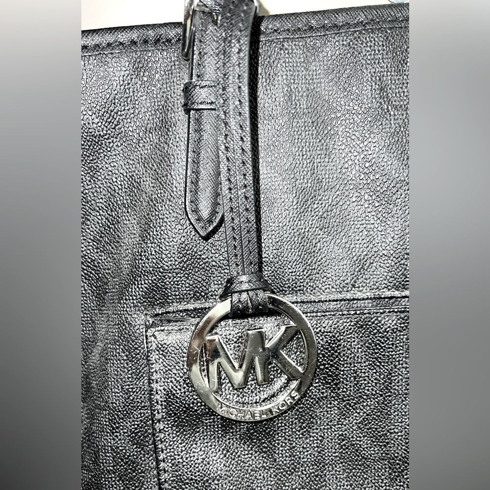 Black Leather Tote Bag MK - Picture 4 of 15